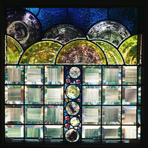 Crown glass stained glass