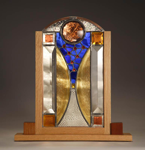 Stained glass sculpture